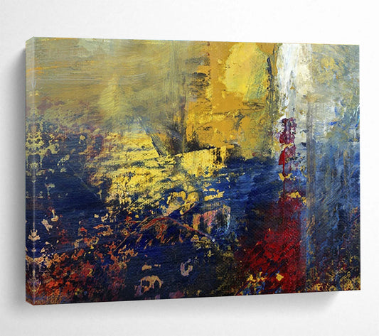 Bold Yellow - Blue - Red Abstract Art for Dynamic Startup Workspaces DLZ3106