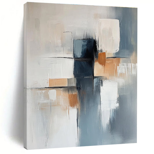 Grey and Beige Geometric Abstract for Minimalist Living Room & Modern Office STSC400