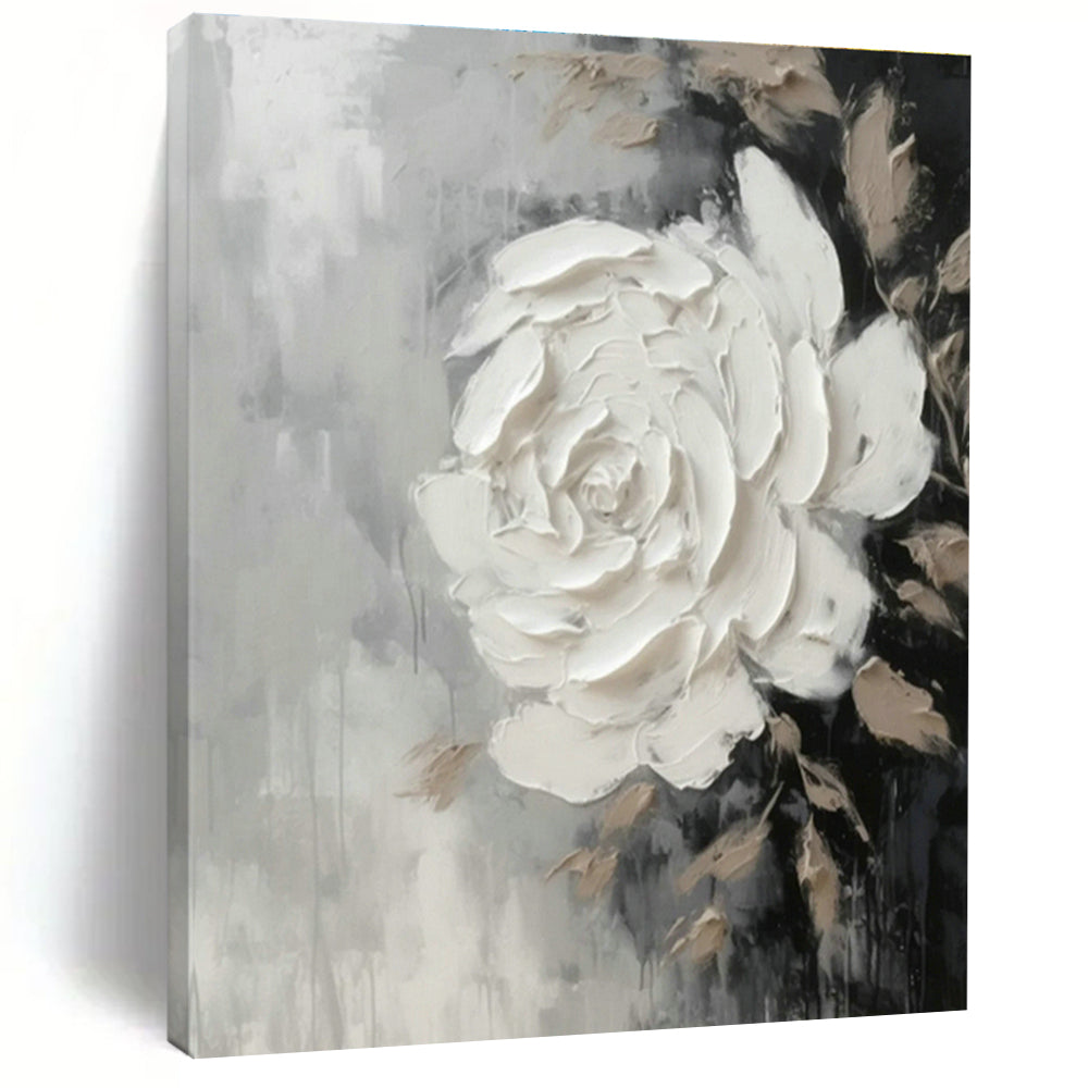 White Flower Abstract for Romantic Bed - and - Breakfast & Feminine Home Boudoir DLZ0897