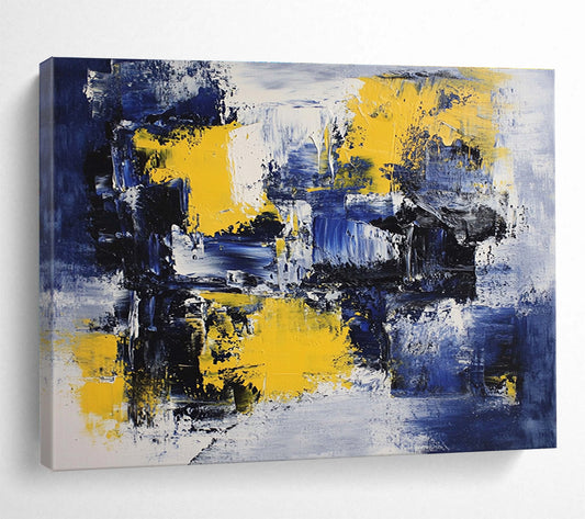 Blue - Yellow Abstract Art for Modern Office Break Room & Creative Studio SC031