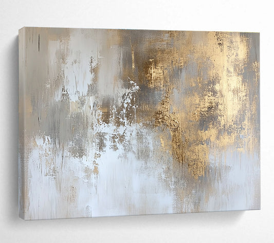 Gold - Accented Gray Abstract Art for Luxury Hotel Suite & Upscale Home Library SC234