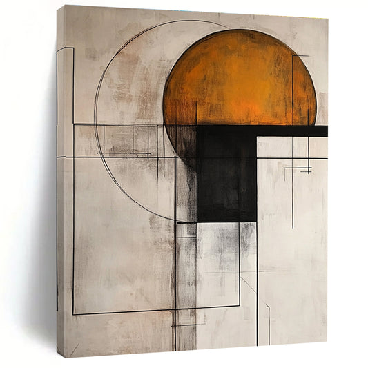 Geometric Abstract with Orange Circle for Creative Studio & Contemporary Workplace STSC239