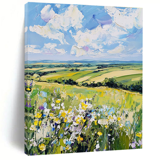 Colorful Countryside Landscape Art for Farmhouse - Style Café & Cheerful Home Dining Room STSC1432