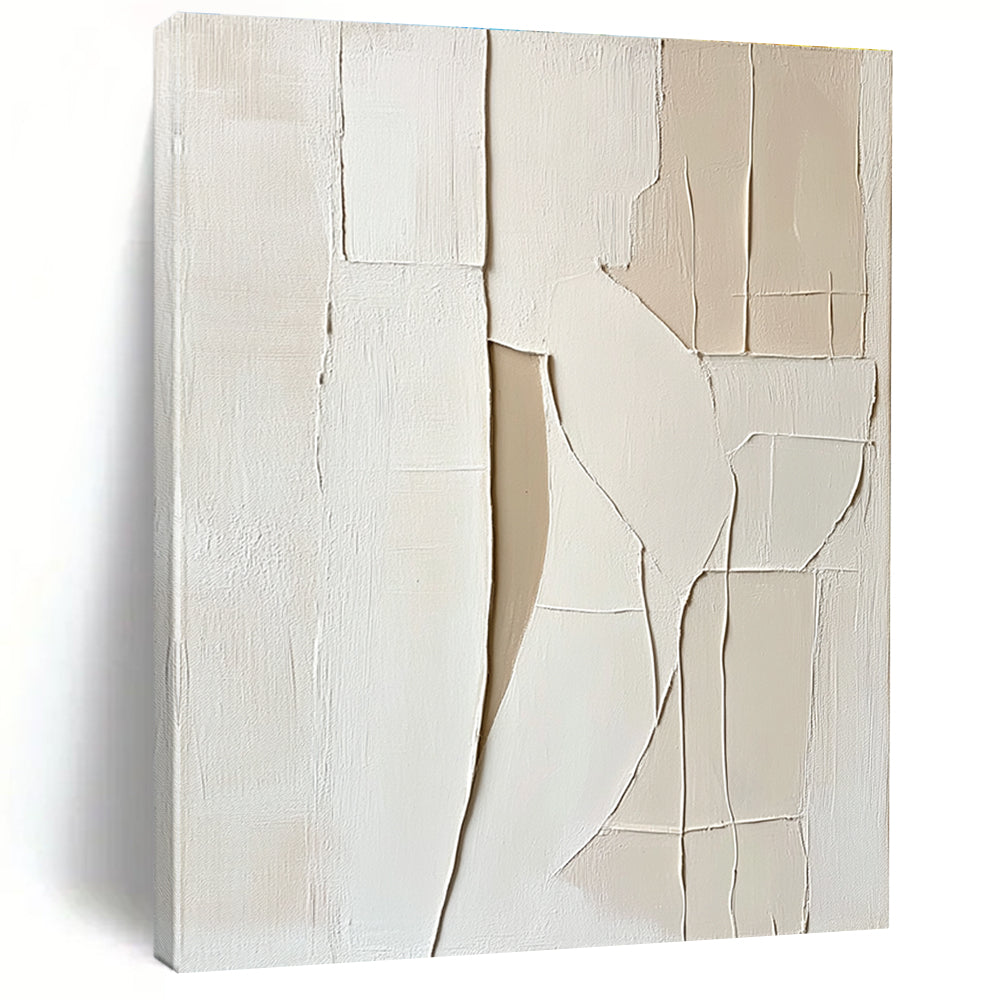Textured White Abstract Architectural Abstract Art for Modern Home Hallway & Contemporary Art Gallery STSC1467
