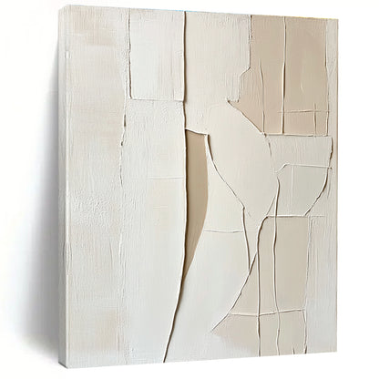 Textured White Abstract Architectural Abstract Art for Modern Home Hallway & Contemporary Art Gallery STSC1467