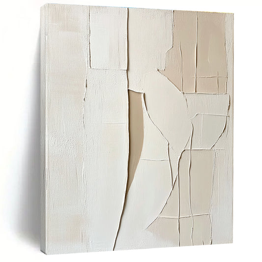 Textured White Abstract Architectural Abstract Art for Modern Home Hallway & Contemporary Art Gallery STSC1467