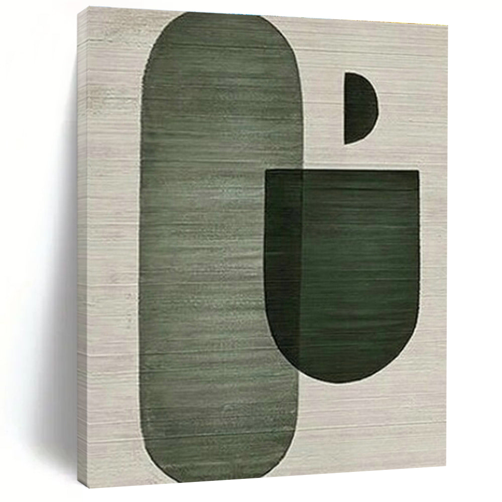 Green Geometric Shapes Art for Modern Office Lounge & Minimalist Home Study DLZ1520