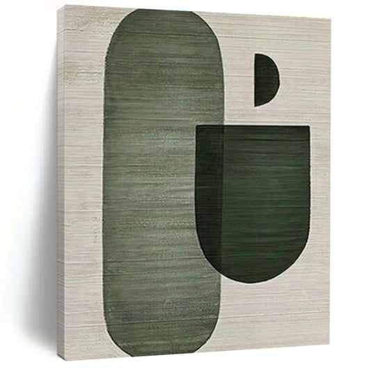 Green Geometric Shapes Art for Modern Office Lounge & Minimalist Home Study DLZ1520