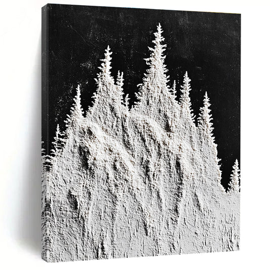 Flour - Shaped Trees Textural Landscape Art for Rustic Home & Cozy Home Reading Nook STSC1488