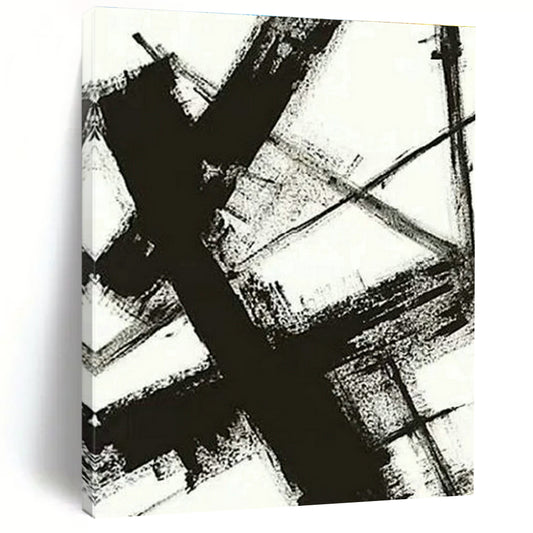 Black and White Ink Abstract Art for Minimalist Gallery & Zen - Inspired Home Study DLZ1592