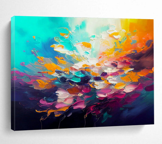 Vibrant Floral Abstract Art for Cheerful Bedroom DLZ2730