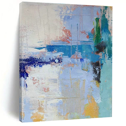 Colorful Blue Abstract Art for Living Room & Office DLZ0335