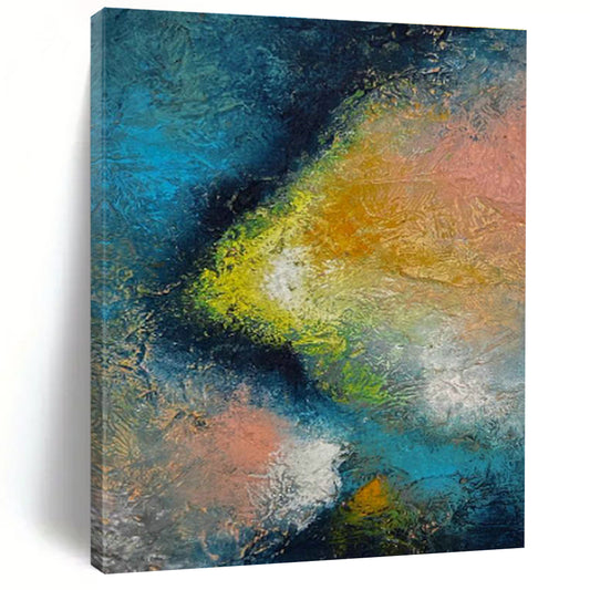 Blue - Pink - Orange Abstract Art for Rooftop Bar Relaxation Spots DLZ0057