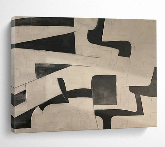 Black - White Geometric Abstract for Contemporary Offices DLZ2469