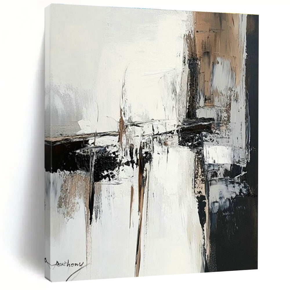 Gray - White - Black Abstract Art for Minimalist Living Room & Spa Waiting Area DLZ1666