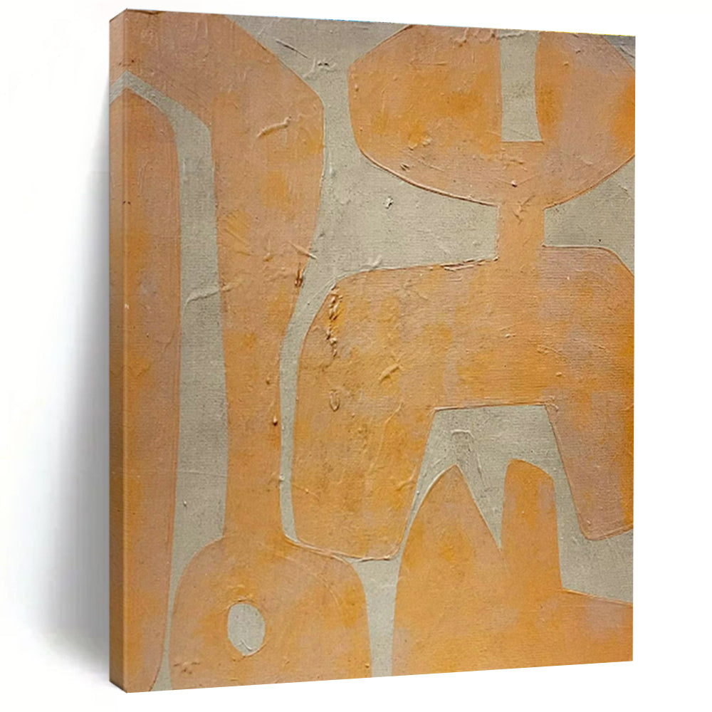 Orange - Beige Abstract Art for Bohemian Living Room & Tropical Art Gallery DLZ1885