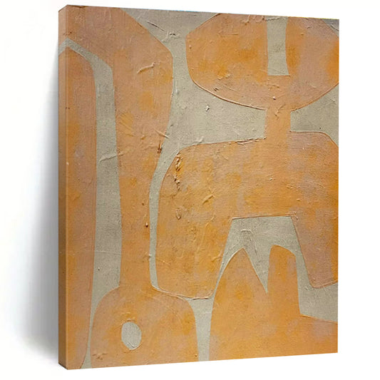 Orange - Beige Abstract Art for Bohemian Living Room & Tropical Art Gallery DLZ1885