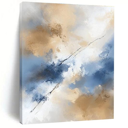 Blue and Beige Sky Abstract for Serene Bedroom & Nature - Themed Café STSC409