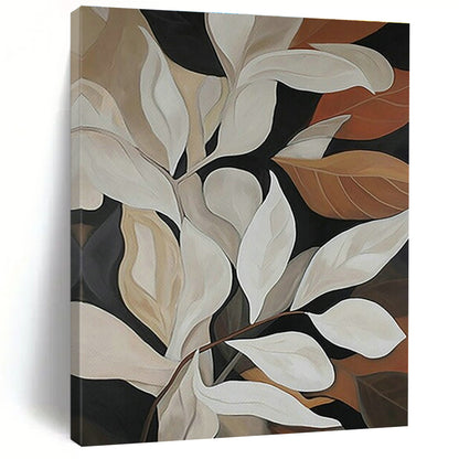 Neutral Leaf Art for Elegant Home Dining Room & Botanical - Themed Boutique DLZ1512