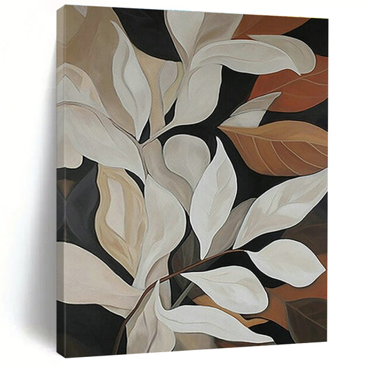 Neutral Leaf Art for Elegant Home Dining Room & Botanical - Themed Boutique DLZ1512