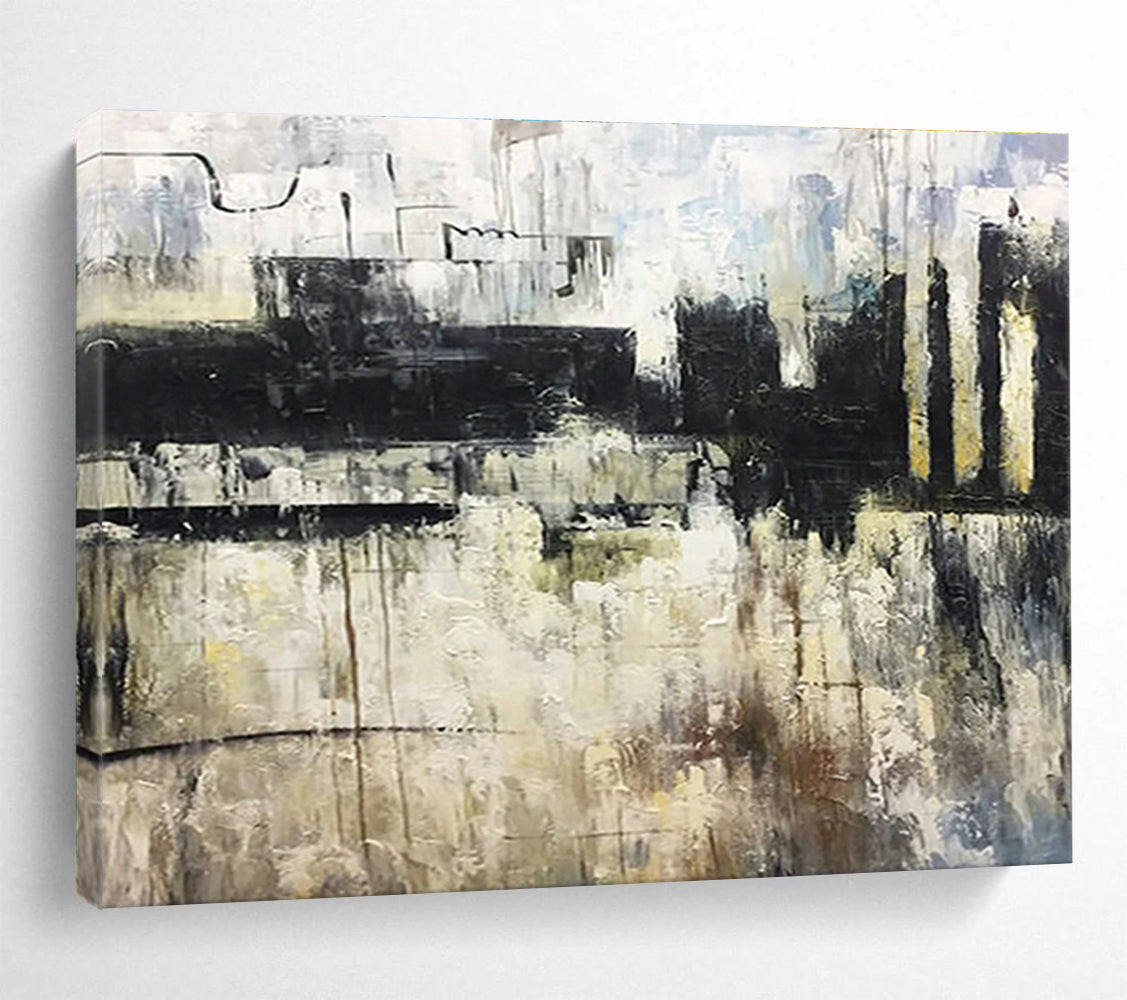 Monochrome Abstract Art for Sleek Corporate Boardrooms DLZ3101