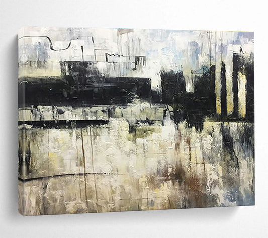 Monochrome Abstract Art for Sleek Corporate Boardrooms DLZ3101