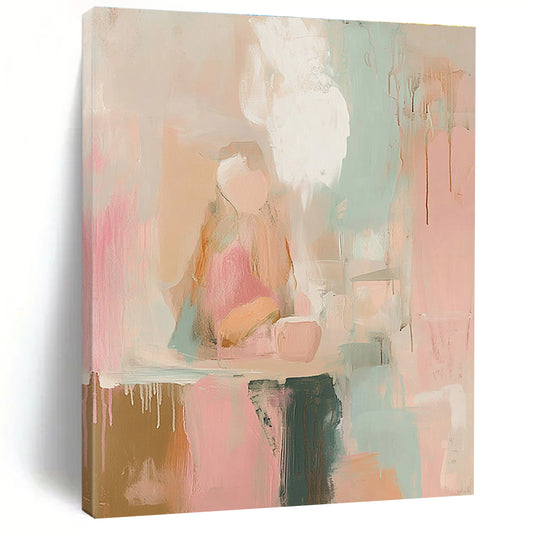 Soft Pastel Still Life Abstract for Feminine - Inspired Bedroom & Cozy Tea Room STSC805