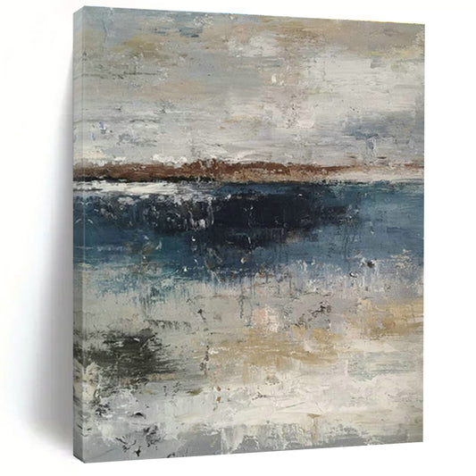Gray - Blue Seaside Abstract Art for Nautical - Themed Home & Coastal Restaurant DLZ0768