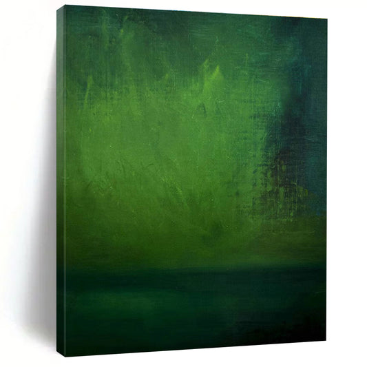Deep Green Gradient Abstract Art for Home Library & Yoga Studio DLZ1195