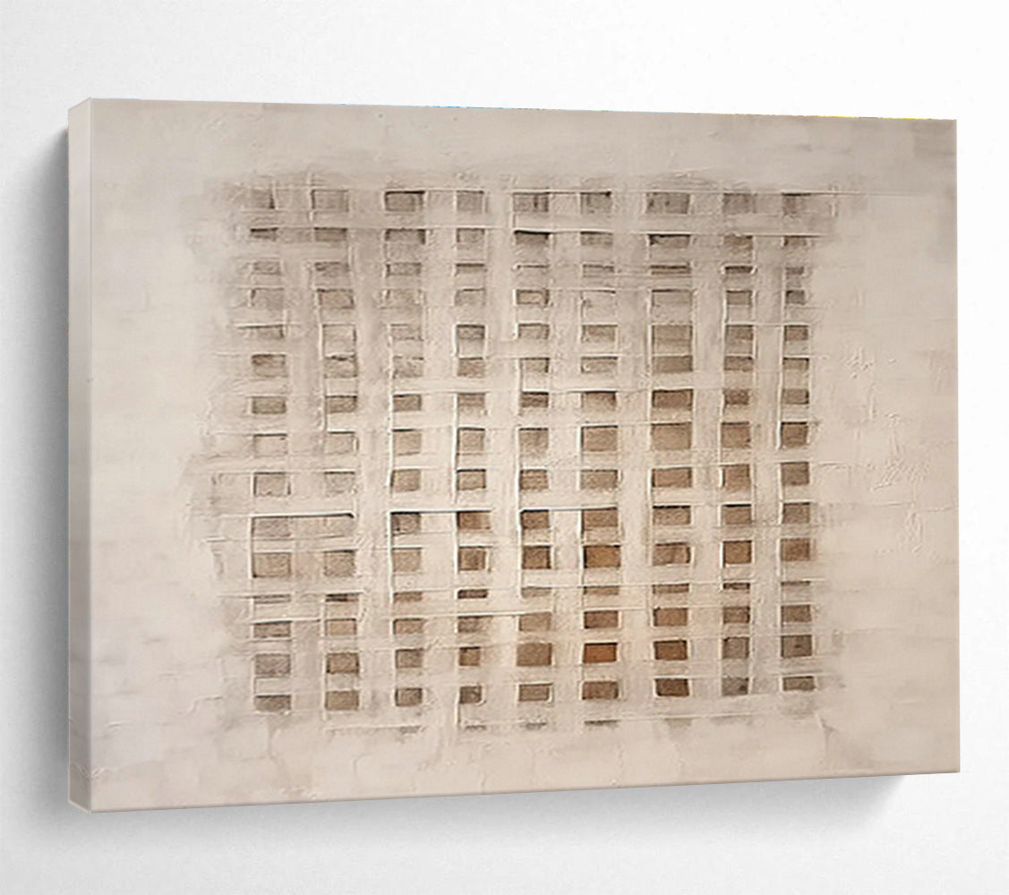 Beige Woven Abstract Art for Minimalist Studies DLZ2434