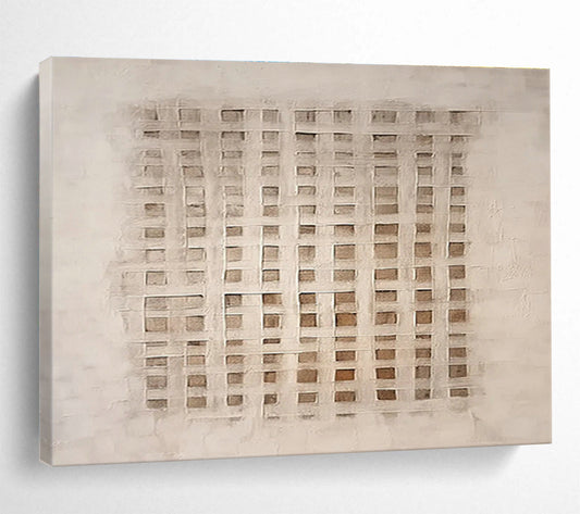Beige Woven Abstract Art for Minimalist Studies DLZ2434