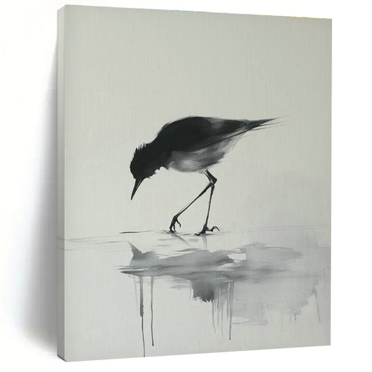 Ink - Wash Bird Art for Zen - Inspired Home & Traditional Tea House DLZ1830