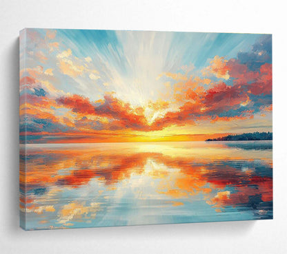 Sunrise Sea View Painting for Coastal Home Living Room DLZ3006
