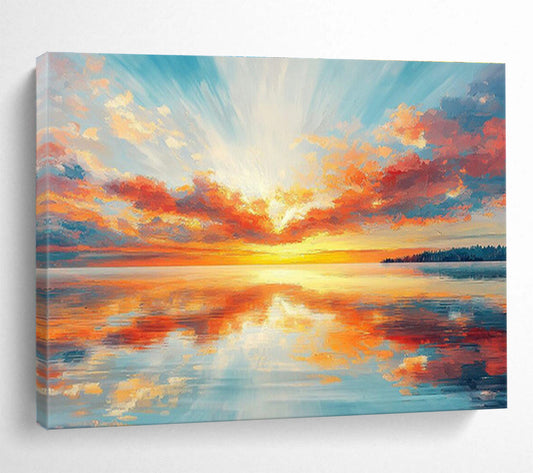 Sunrise Sea View Painting for Coastal Home Living Room DLZ3006