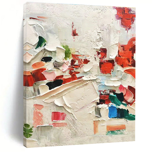 Colorful Thick - Paint Abstract Art for Bohemian Café & Creative Studio DLZ1051