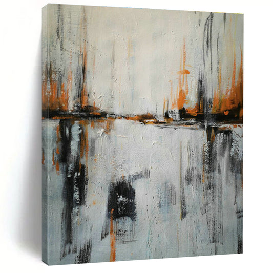 Orange - Black Reflection Abstract for Studio & Loft Apartment DLZ0577