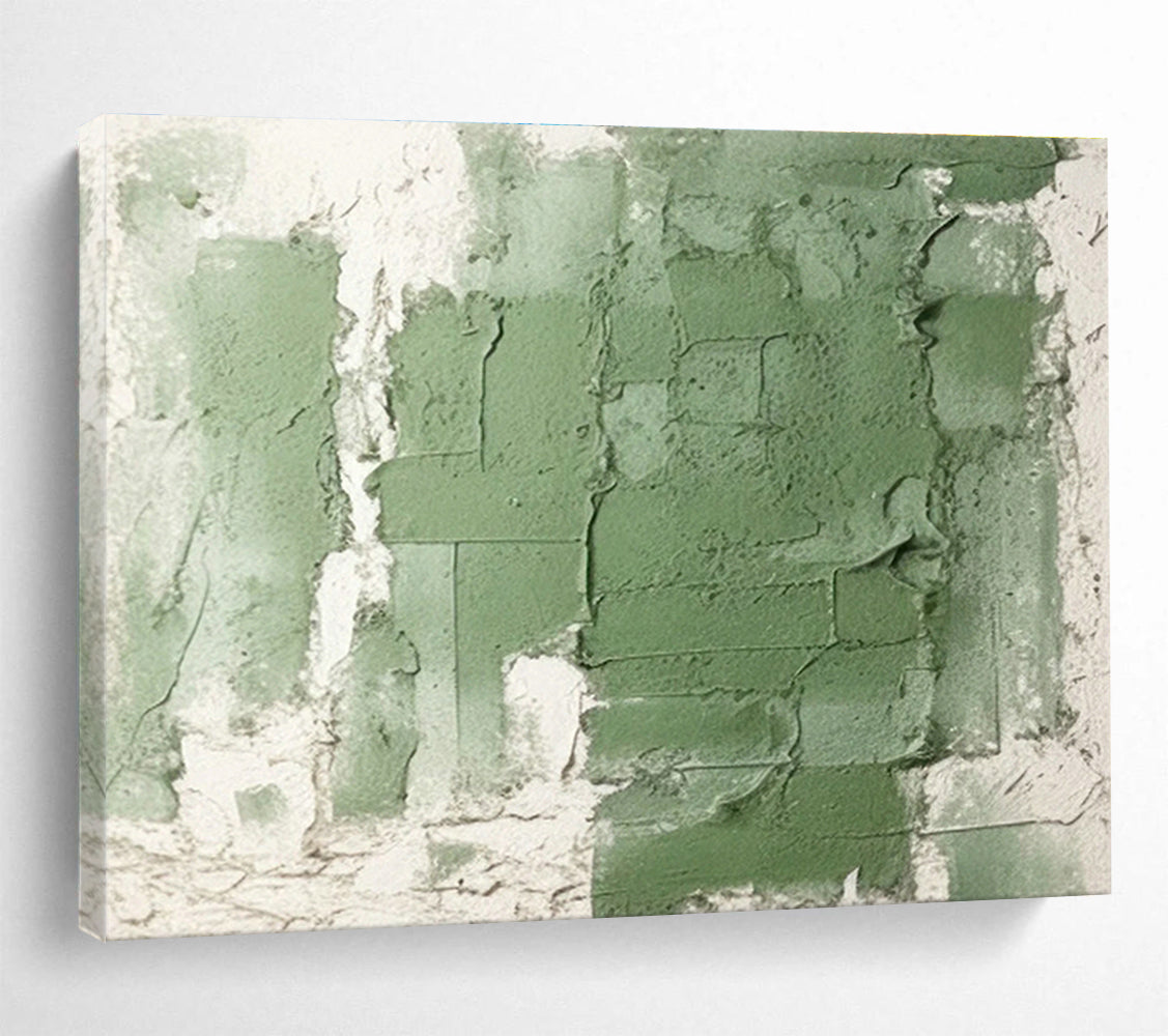 Green - White Texture Abstract Art for Minimalist Office Break Rooms DLZ2658