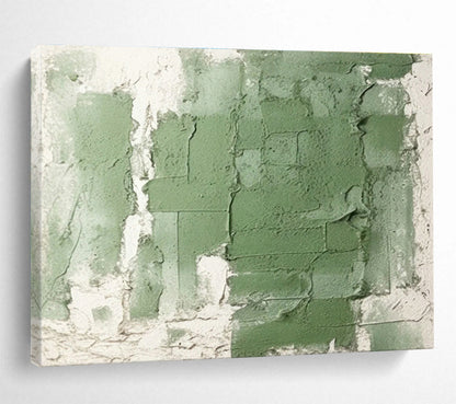 Green - White Texture Abstract Art for Minimalist Office Break Rooms DLZ2658