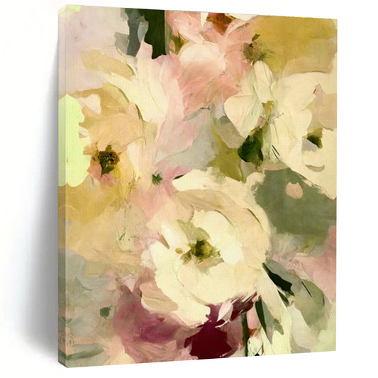 Soft - Toned Floral Abstract Art for Romantic Boudoir & Garden - Themed Teahouse DLZ1361