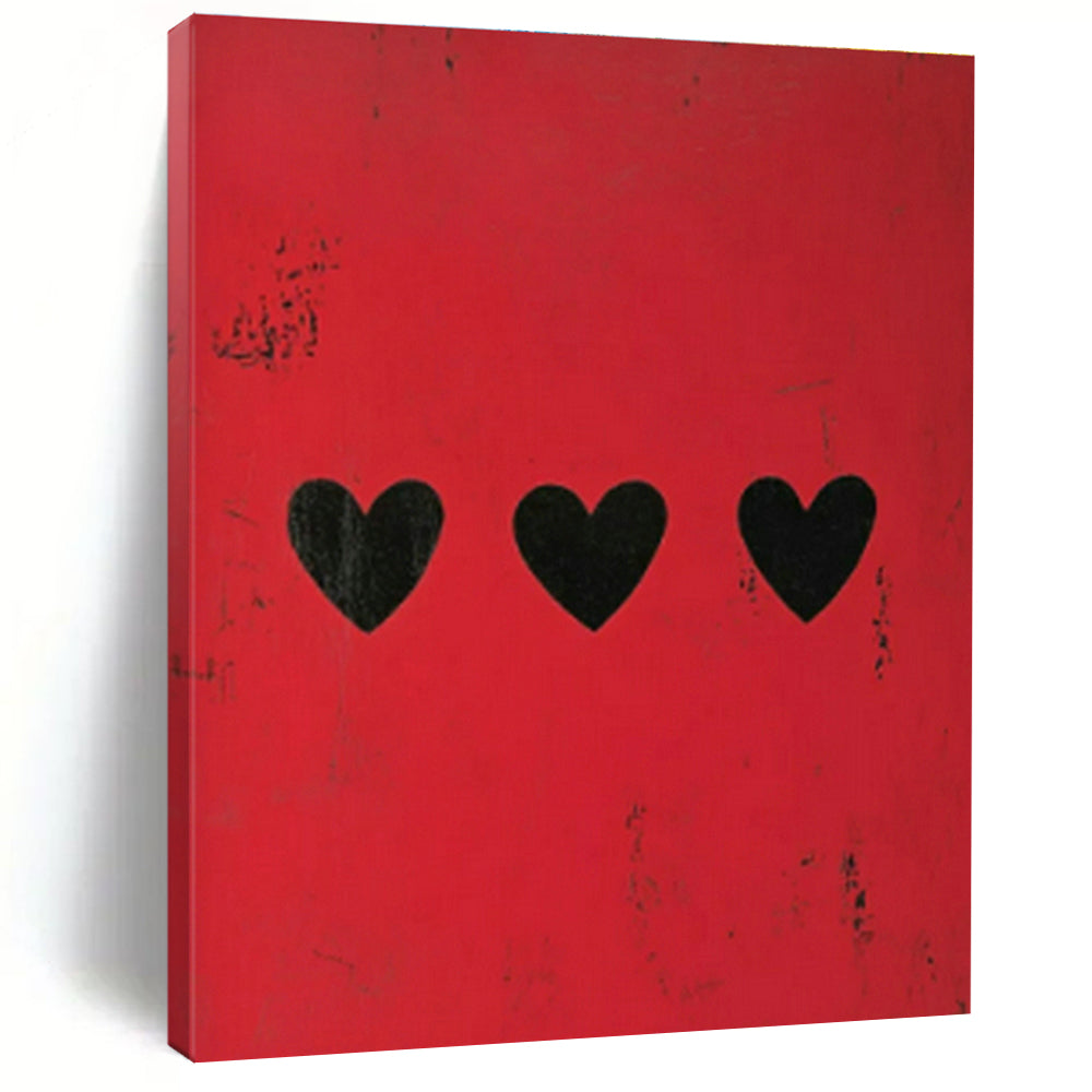 Red - Background Black - Hearts Art for Romantic Restaurant & Pop - Art Gallery DLZ1847