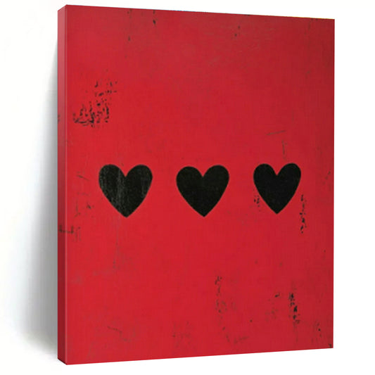 Red - Background Black - Hearts Art for Romantic Restaurant & Pop - Art Gallery DLZ1847