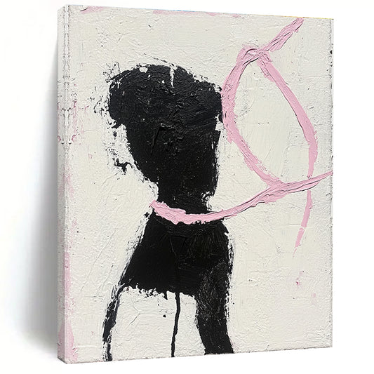 Black Silhouette with Pink Accents Art for Creative Teen’s Bedroom & Contemporary Art Pop - Up STSC1334