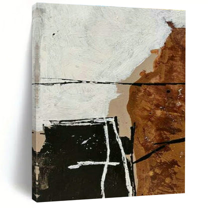 Brown - White Abstract Art for Rustic Home Office & Art Gallery DLZ2030