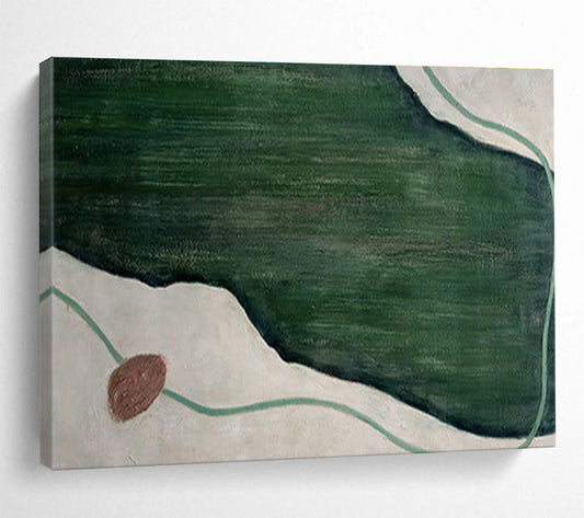 Green - White Geometric Abstract for Modern Wellness Center DLZ2994