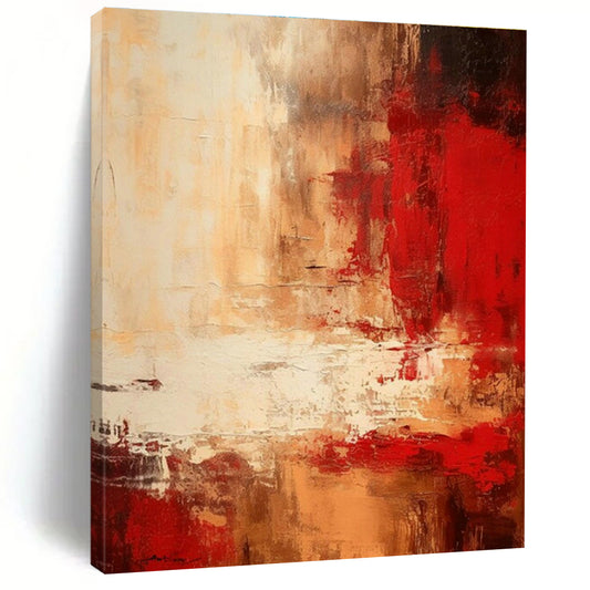 Red - Brown Abstract Art for Steakhouse Dining Room & Rustic Home Library DLZ1655