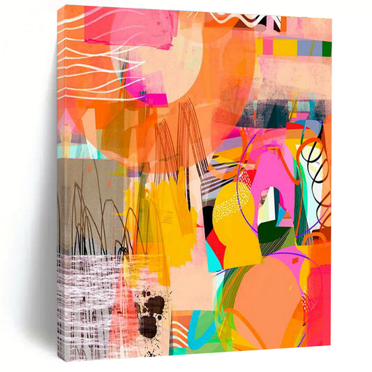 Orange - Pink Geometric Art for Trendy Café Community Boards DLZ0131