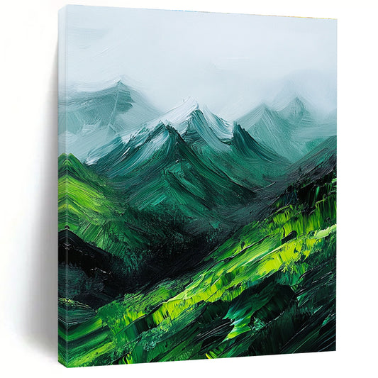 Green Mountain Abstract Landscape for Nature - Inspired Bedroom & Outdoor - Lover’s Lounge STSC592