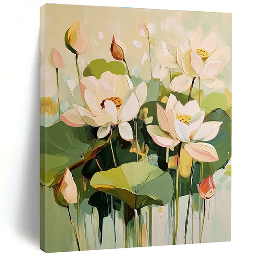 Lotus Flower Abstract for Zen - Inspired Bedroom & Cultural Art Space STSC319
