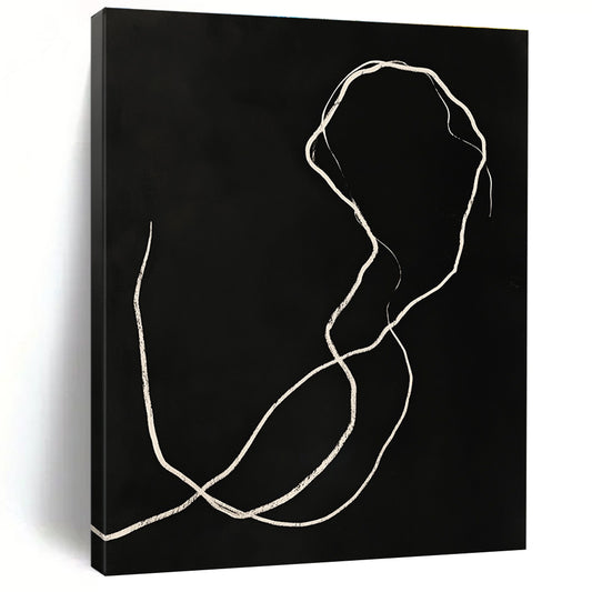 White Line on Black for Minimalist Gallery & Meditation Space STSC1189