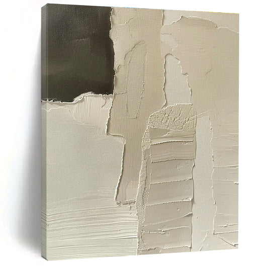 Gray - White Layered Abstract Art for Scandinavian Home & Contemporary Office DLZ1169